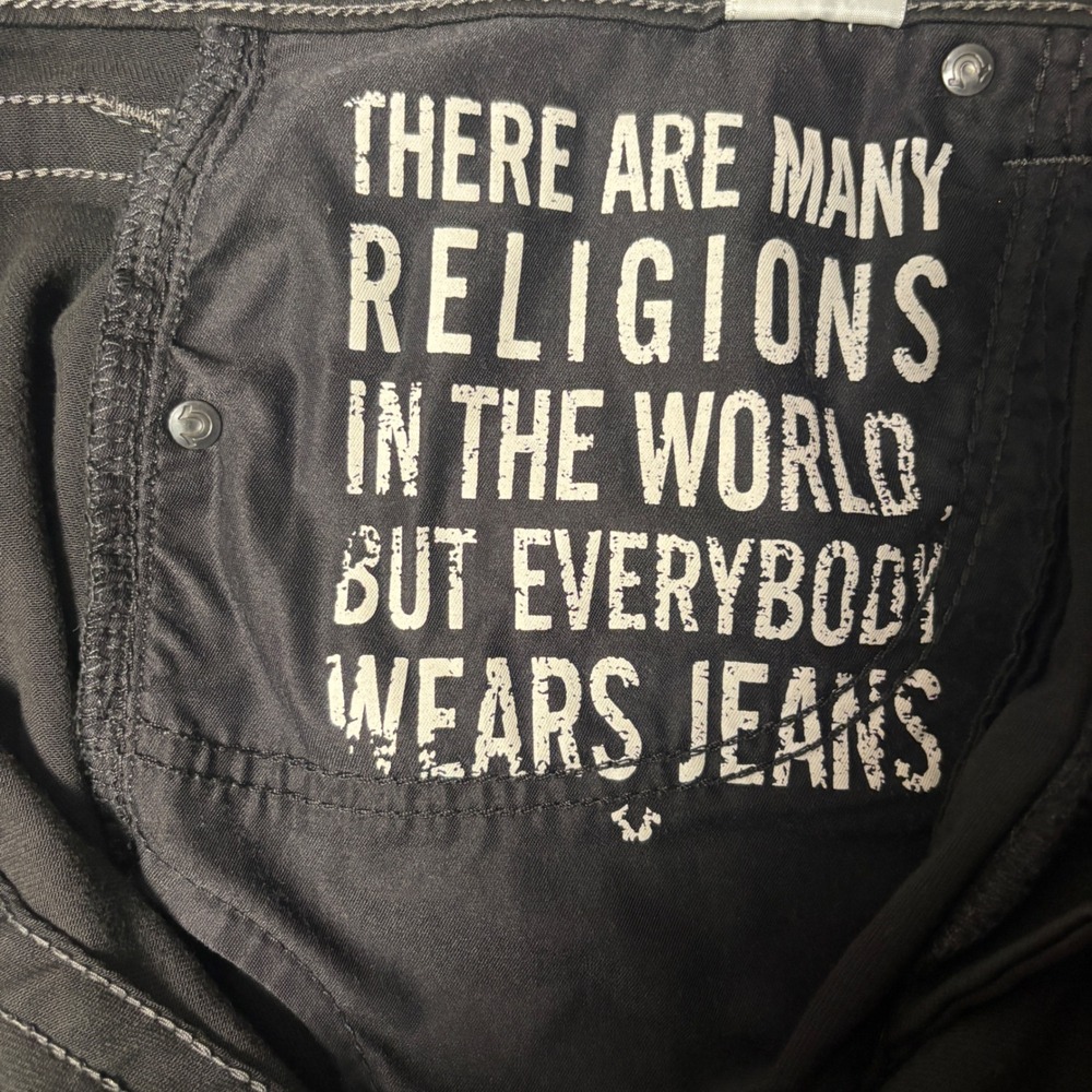 True Religion Jeans Mens 34 Black Geno Relaxed Slim Fit Stretch Denim Pants - Picture 6 of 16